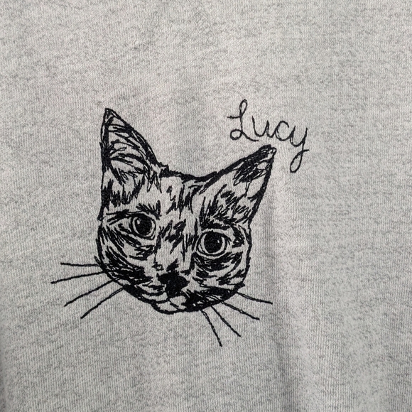 Bonz Heather Gray Cat Graphic Sweatshirt - Picture 2 of 7